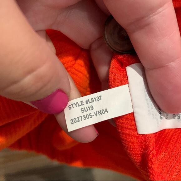 J. Crew Tie-front Button Down Textured Tank Top Bright Orange Sz L Preppy Summer - Picture 15 of 15